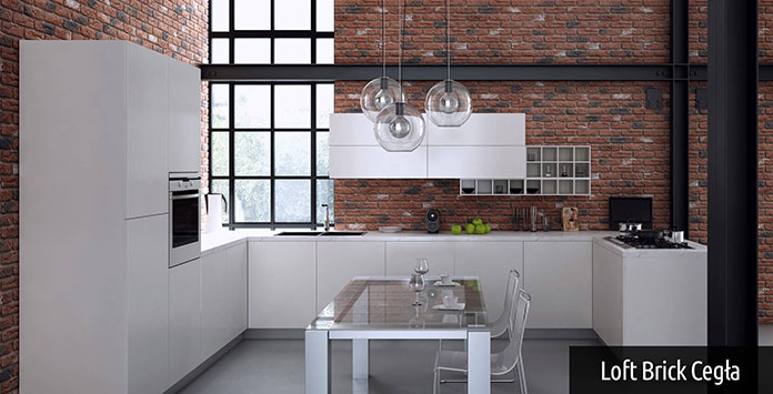 loft brick kuchnia